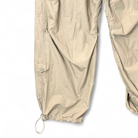 GAP Y2K 2007 Convertible Parachute Cargo Pants Khaki Drawstring Baggy Womens XXL - Picture 3 of 14